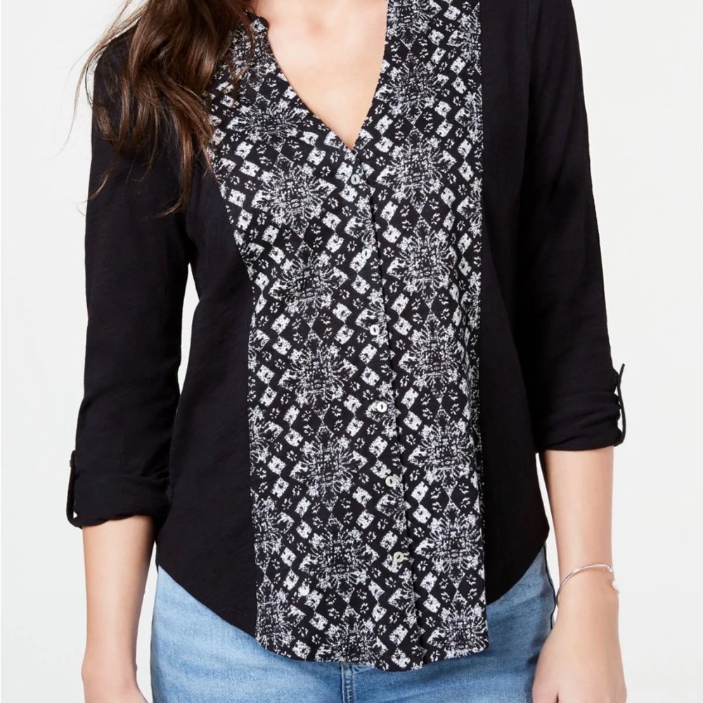 Lucky Brand Black and White Blouse